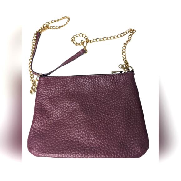 LODIS Crossbody Emily Italian Leather Convertible Chain Strap Red Wine - Picture 3 of 7